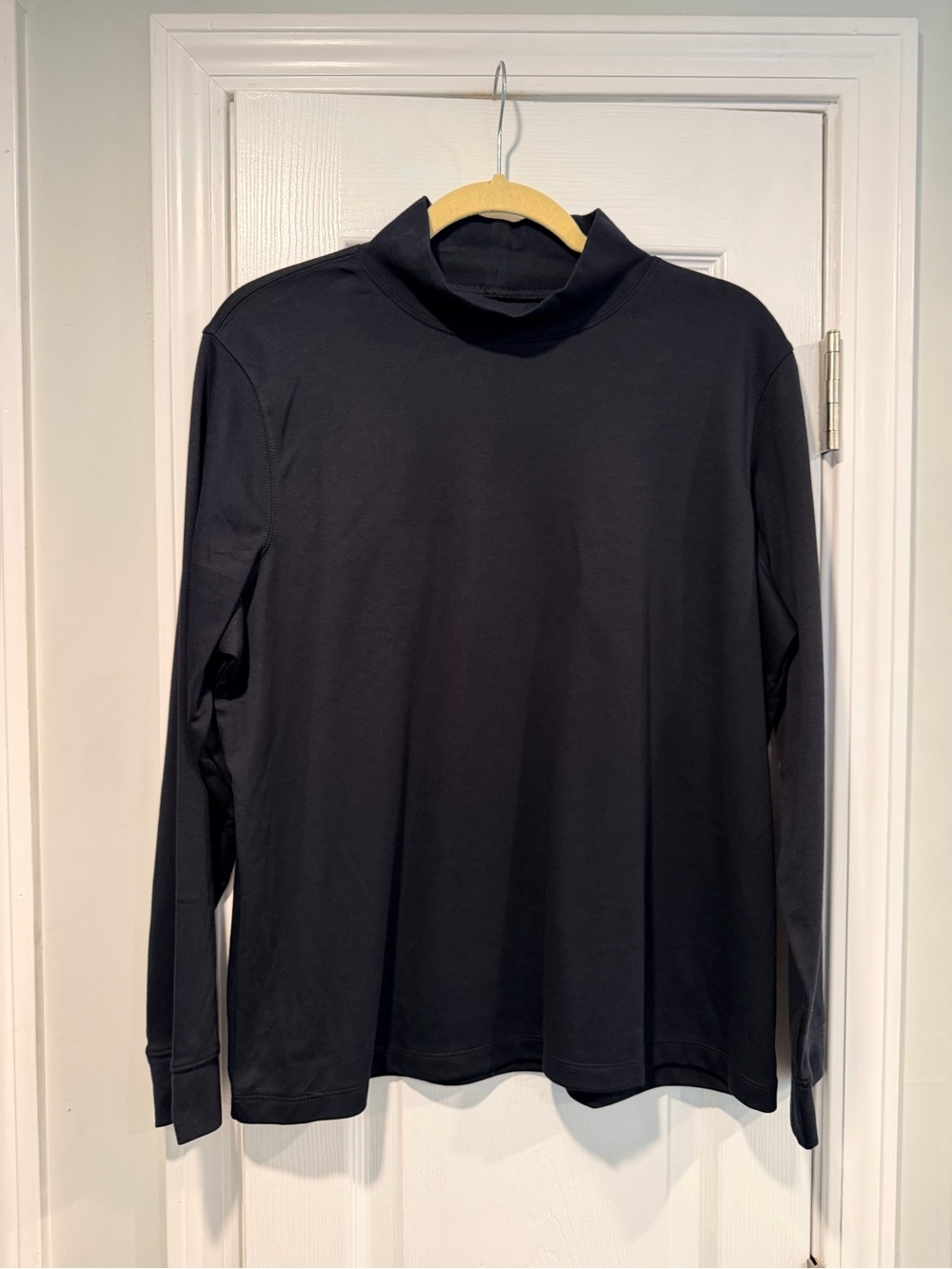 NWOT L.L. Bean Size XS Mock Neck Long Sleeve Top 100% Cotton Basic Layer